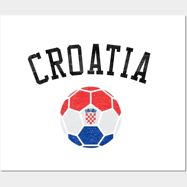 Croatia Soccer Team Heritage Flag Wall Art by ryanjaycruz